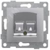 GUSI Ugra механизм розетки  компьютерной RJ45, одинарной, скрытая установка.  Цвет серебро. GUSI Electric С11К1-004