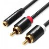 Кабель аудио Jack 3.5 мм F на 2RCA M, 1 м. Vention VAB-R01-S100