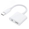 Адаптер-переходник USB 2.0 Type C на аудио CF Jack 3.5 мм, гибкий, белый Greenconnect GCR-52304