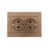 Розетка RAIN двойная с/з керамика бронза матовая Lezard 703-3131-127