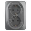 Розетка 2X2P+E Schuko, 16A-250В, Эра12, графит, 12-2106-12 ЭРА Б0031234