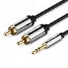 Кабель аудио Jack 3.5 мм M на 2RCA M, 1.5 м. Vention P550AC150-S