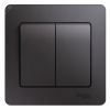 GLOSSA выключатель 2-клавишный в сборе сх.5 графит SE (Systeme) GSL001352