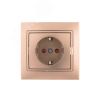 Мира Розетка с защитой от детей  светло-коричневаяметаллик Lezard 701-3131-124