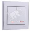 RAIN Выключатель 2-ой с подсветкой белый с боковой вставкой хром Lezard 703-0225-112