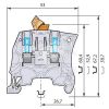 Клемма винтовая ZS4-S-T2 4мм.кв. с разъединителем серая 2 тестовые розетки TE Connectivity ОУЭО 1SNK505311R0000