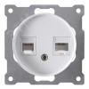Розетка двойная телефон/компьютер RJ11/RJ45 кат.5e, цвет белый (серия Florence) OneKeyElectro 2172771
