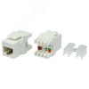 Вставка Keystone Jack RJ-45(8P8C)категория 6a (10G)тип180 Hyperline KJ8-8P8C-C6A-180-WH