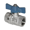 Кран шаровой ВВ 3/4 бабочка никелированный AQUALINK 01156