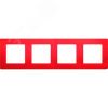 ETIKA Рамка 4 поста красная Daccord/Legrand 672534