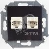 Розетка компьютерная двойная RJ45 категория 5е черный глянец Simon 1591593-032
