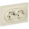 BRITE Розетка 2-местная с заземлением без защитных шторок 16А в сборе РС12-3-БрКр бежевый IEK