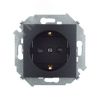 15 Розетка 2Р+Е Schuko 16А 250В со шторками винтовой зажим графит Simon 1591443-038