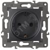 Розетка 2P+E Schuko со шторками, 16А-250В, Эра Elegance, антрацит, 14-2102-05 ЭРА Б0034276
