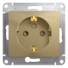 GLOSSA Розетка с заземлением со шторками в рамку титан SE (Systeme) GSL000445