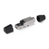 Коннектор с фиксатором кабеля и колпачком RJ-45(8P8C) под витую пару, категория до 6a, экранированный, для одножильного кабеля, для толстых жил 1.35-1 Cabeus 8P8C-SH-C6+-TWP