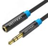 Кабель удлинитель аудио Jack 3.5 мм M на Jack 3.5 мм F, 1 м. Vention VAB-B06-B100-M