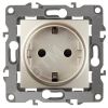 Розетка 2P+E Schuko со шторками, 16A-250В, Эра12, шампань, 12-2102-04 ЭРА Б0014690