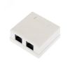 Розетка компьютерная внешняя 2-порта RJ-45 8P8C UTP неэкранированная кат6, REXANT 03-0136