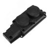 Розетка (колодка) штепсельная двухместная влагозащищенная 2P+PE 230V, 16 А, IP44 каучук, REXANT REXANT 111-112-4