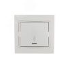 Мира Выключатель 1клавишный проходной с подсветкойбелой вставкой Lezard 701-0202-114