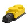 Колодка 2-х местная однофазная с заглушками КОМПАКТ каучук желтый Универсал 3082