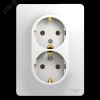 GLOSSA Розетка двойная с заземлением в сборе белая SE (Systeme) GSL000124