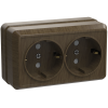 OKTAVA Розетка 2-местная с заземлением для открытой установки 16А РС22-3-ОД дуб IEK