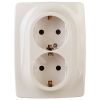 Розетка 2X2P+E Schuko, 16A-250В, Эра12, слоновая кость, 12-2106-02 ЭРА Б0031229