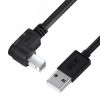 Кабель USB 2.0 AM на BM, 0.5 м., угловой левый, черный Greenconnect GCR-52930
