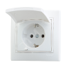 MIRA Розетка с заземлением с крышкой белая Lezard 701-0202-123