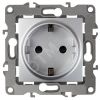 Розетка 2P+E Schuko, 16A-250В, Эра12, алюминий, 12-2101-03 ЭРА Б0014677