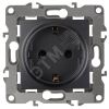 Розетка 2P+E Schuko, 16A-250В, Эра12, антрацит, 12-2101-05 ЭРА Б0014679