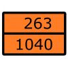 Знак для маркировки опасных грузов ''Номер ООН 263/1040'' ГОСТ Р 52290-2004 300х400 мм, пленка самоклеящаяся ГОСТ 19433-88 EKF an-7-263-1040