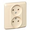 ЭТЮД Розетка двойная скрытая без заземления без шторок бежевая SE (Systeme) PC16-005K