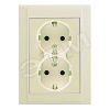 Defne Розетка двойная с заземлением бежевая Makel 42010057