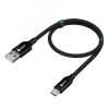 Кабель Micro USB, 1 м., AL черный нейлон, быстрая зарядка Greenconnect GCR-52475