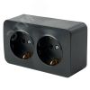 Розетка двухместная с/з 250В 10А серия София черный STEKKER STEKKER MST16-12-02 49316