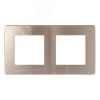 Рамка для розеток и выключателей Серия 12 12-5102-04 на 2 поста, Сатин, шампань ЭРА Б0052512