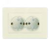 Розетка двухместная серия Афина с/з, с/у, з/ш 16А, 220В, слоновая кость (ivory) (еврослот) Универсал A0050-I