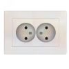 Розетка двухместная серия Афина б/з, с/у, 16А, 220В, жемчуг (еврослот) Универсал A0102-OBr