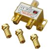 Делитель ТВ краб x 2 + 3шт. F BOX 5-1000 МГц GOLD, REXANT 05-6101-1