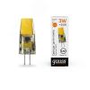 Лампа светодиодная LED 3 Вт 250 лм 3000К DC12В G4 капсула теплая Низковольтная Elementary Gauss Gauss 18713