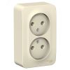 BLANCA Розетка наружная двойная без заземления без шторок, 16А, 250В, молочный SE (Systeme) BLNRA000202