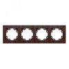 Рамка фактурная 4 поста универсальная UNIVersal серия Афина венге (еврослот) Универсал A10046-V