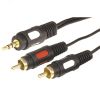 Кабель Стерео 3,5 мм - 2 RCA, длина 1,5 метра (GOLD), 17-4232, REXANT 17-4232