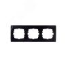 KARINA Рамка 3-ая горизонтальная б/вст чёрный бархат (10шт/120шт) Lezard 707-4200-148