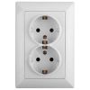 Розетка 2X2P+E Schuko, 16А-250В, СУ, Solo, белый, 4-205-01 ЭРА Б0043333
