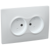 KVARTA Розетка 2-местная без заземления с защитными шторками 10А РСш12-2-КБ белый IEK