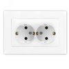 Розетка двухместная серия Афина с/з, с/у, 16А, 220В, белая (еврослот) Универсал A0128